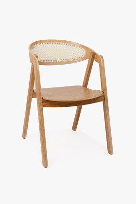 Stohovateľná stolička z dubu s ratanom